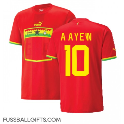 Ghana Andre Ayew #10 Fußballbekleidung Auswärtstrikot WM 2022 Kurzarm